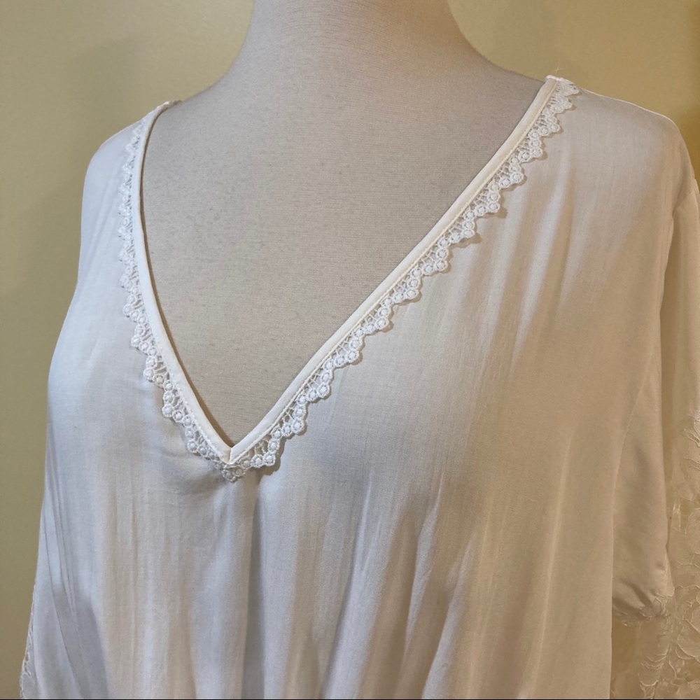 Romantic Tassel Floral Lace White Boho Maxi Dress - Picture 5 of 7